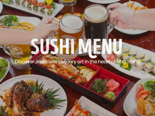 thưởng thức sushi với nhà hàng view biển Lousiane Brewhouse