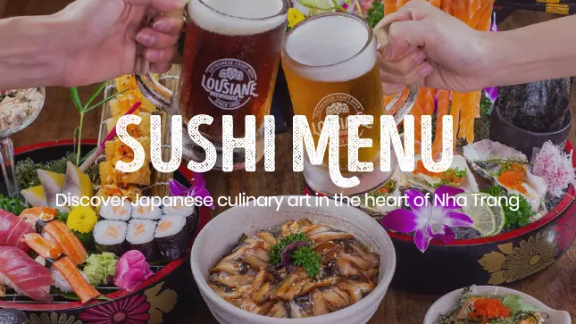 thưởng thức sushi với nhà hàng view biển Lousiane Brewhouse