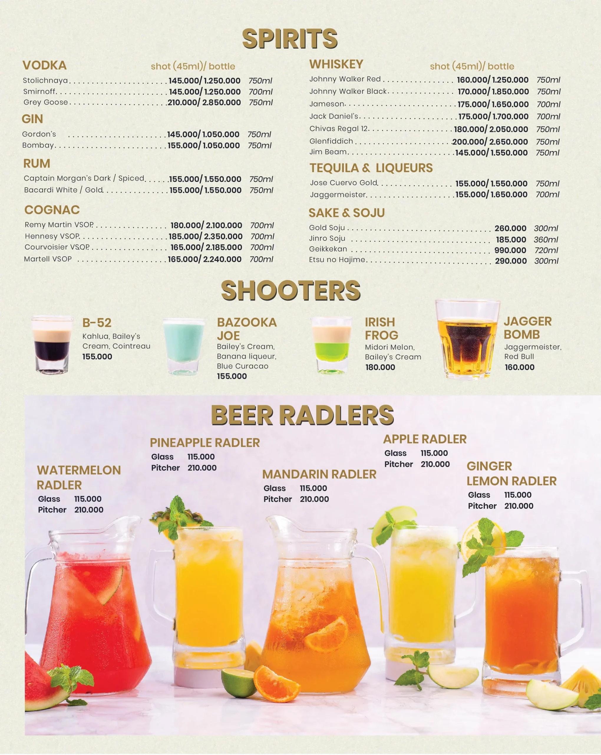 Lousiane Brewhouse menu