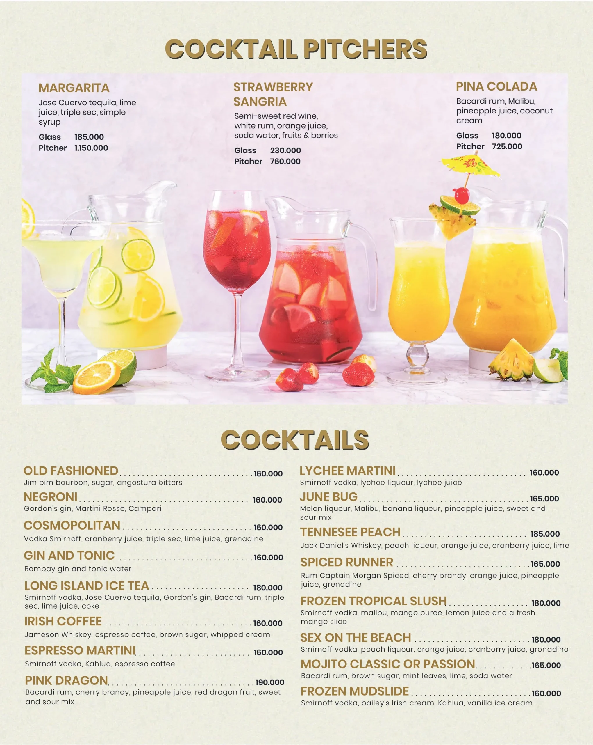 Lousiane Brewhouse menu